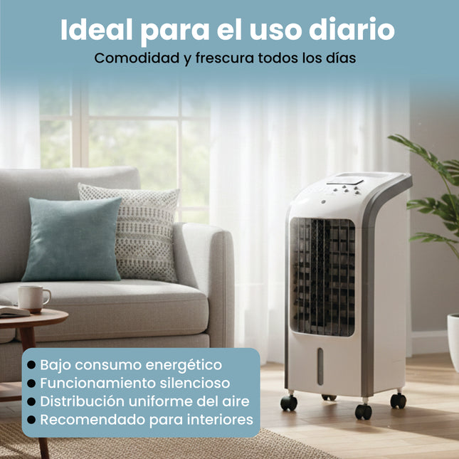 Climatizador Evaporativo Portátil 80W con Depósito de 4L