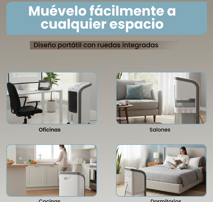 Climatizador Evaporativo Portátil 80W con Depósito de 4L