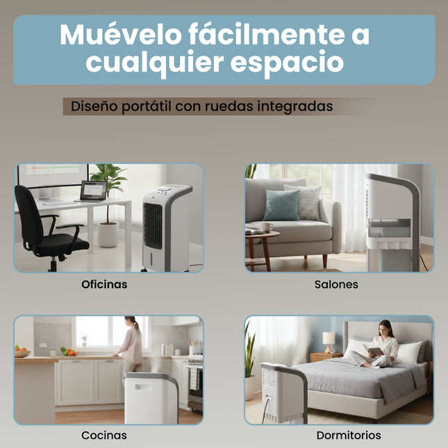 Climatizador Evaporativo Portátil 80W con Depósito de 4L
