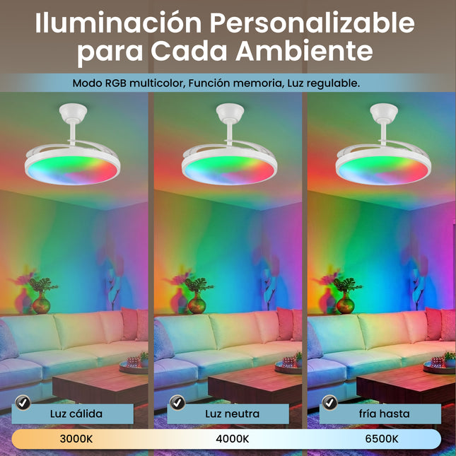 Ventilador de Techo con luz LED RGB