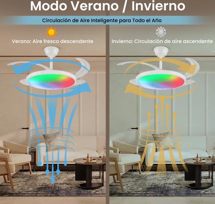 Ventilador de Techo con luz LED RGB