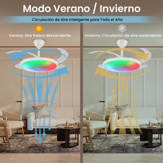 Ventilador de Techo con luz LED RGB