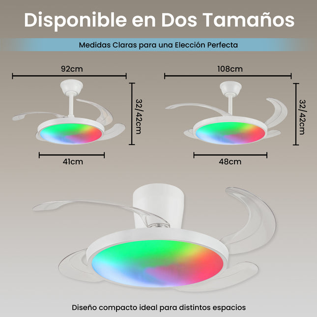 Ventilador de Techo con luz LED RGB