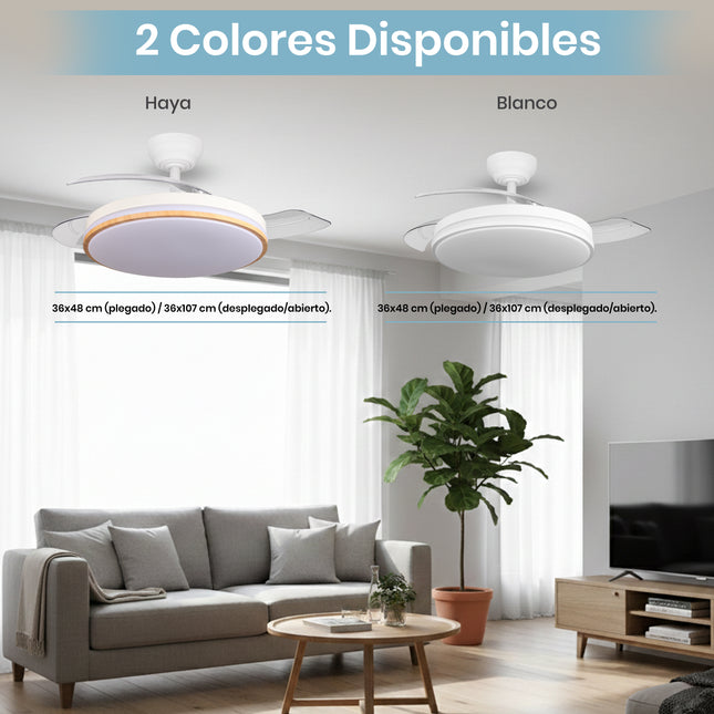 Ventilador de techo con luz LED silencioso y de bajo consumo | 107 cm