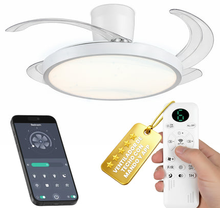 Ventilador de Techo con Luz Led Moderno