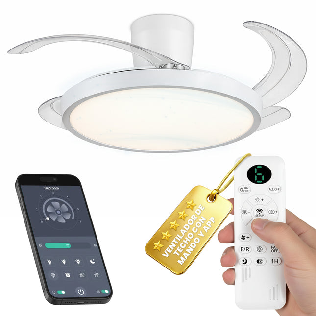 Ventilador de Techo con Luz Led Moderno