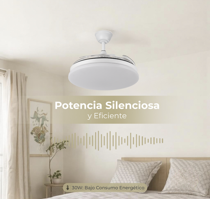 Ventilador de Aspas Retráctiles 107 cm con 32W y 4 Aspas