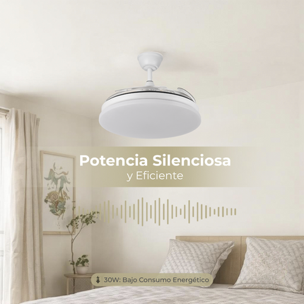 Ventilador de Aspas Retráctiles 107 cm con 32W y 4 Aspas