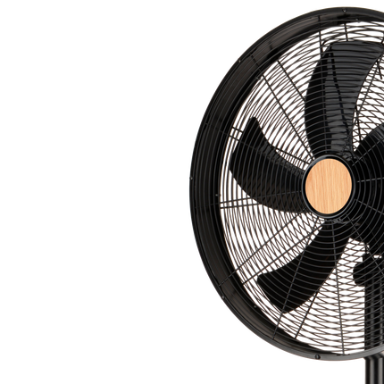 Ventilador de Pie Negro/Haya Exclusive
