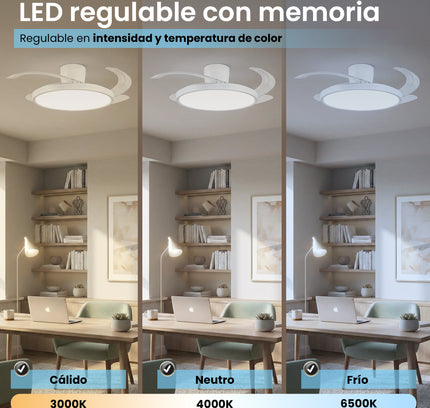 Ventilador de Techo con Luz Led Moderno - Nuevo Modelo