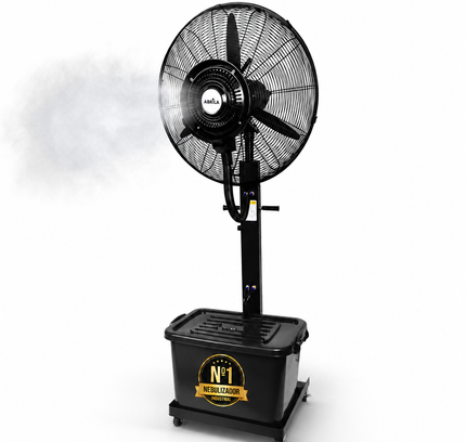 Ventilador de Pie Industrial 170 cm con Nebulizador y Depósito de Agua 42 L