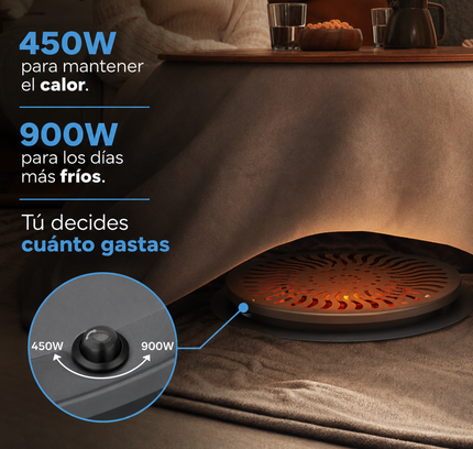 Brasero Eléctrico 900W para Mesa Camilla | 2 Potencias