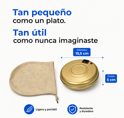 Acumulador de Calor Portátil 550W - Dorado con Funda