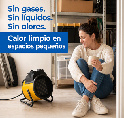 Termoventilador Cerámico Industrial con Termostato - Amarillo