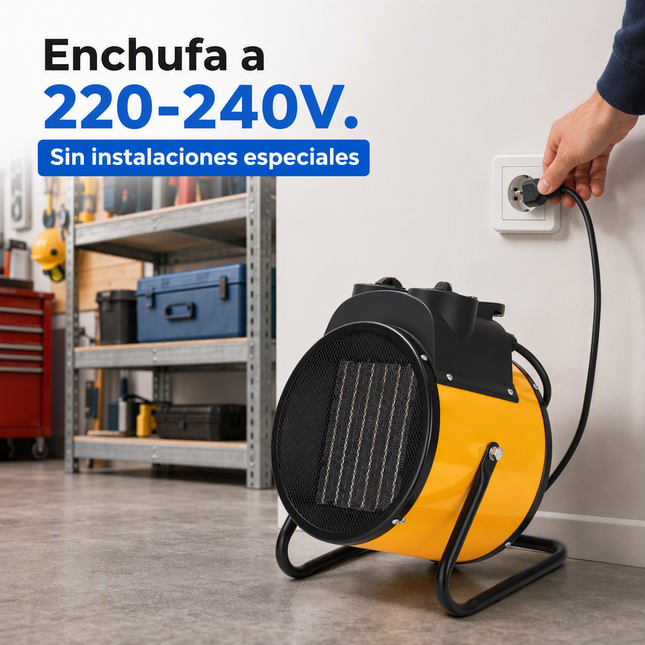 Termoventilador Cerámico Industrial con Termostato - Amarillo