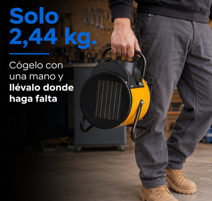 Termoventilador Cerámico Industrial con Termostato - Amarillo