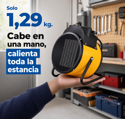 Termoventilador Cerámico Industrial con Termostato - Amarillo