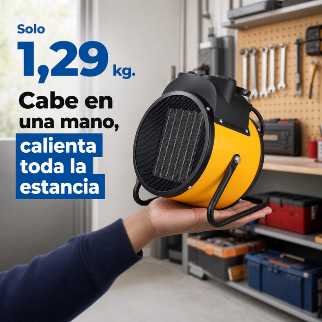 Termoventilador Cerámico Industrial con Termostato - Amarillo