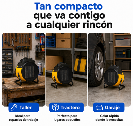 Termoventilador Cerámico Industrial con Termostato - Amarillo