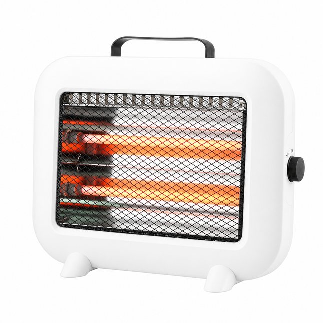 Estufa Eléctrica de Cuarzo 800W - Blanca con Asa