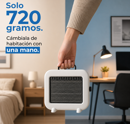 Estufa Eléctrica de Cuarzo 800W - Blanca con Asa