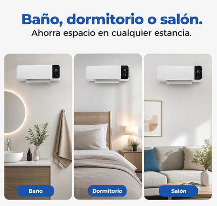 Split Cerámico de Pared 2000W con Mando a Distancia - Blanco
