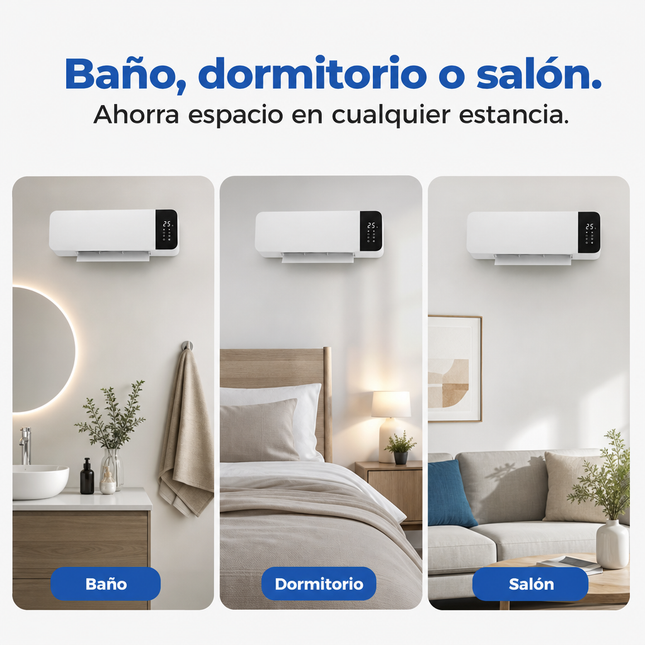 Split Cerámico de Pared 2000W con Mando a Distancia - Blanco