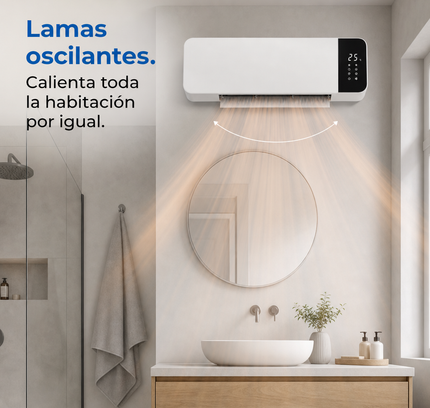 Split Cerámico de Pared 2000W con Mando a Distancia - Blanco