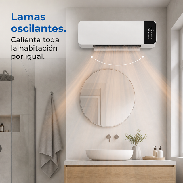 Split Cerámico de Pared 2000W con Mando a Distancia - Blanco