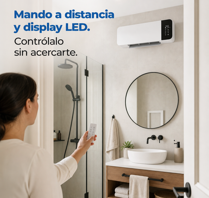 Split Cerámico de Pared 2000W con Mando a Distancia - Blanco