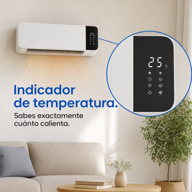Split Cerámico de Pared 2000W con Mando a Distancia - Blanco
