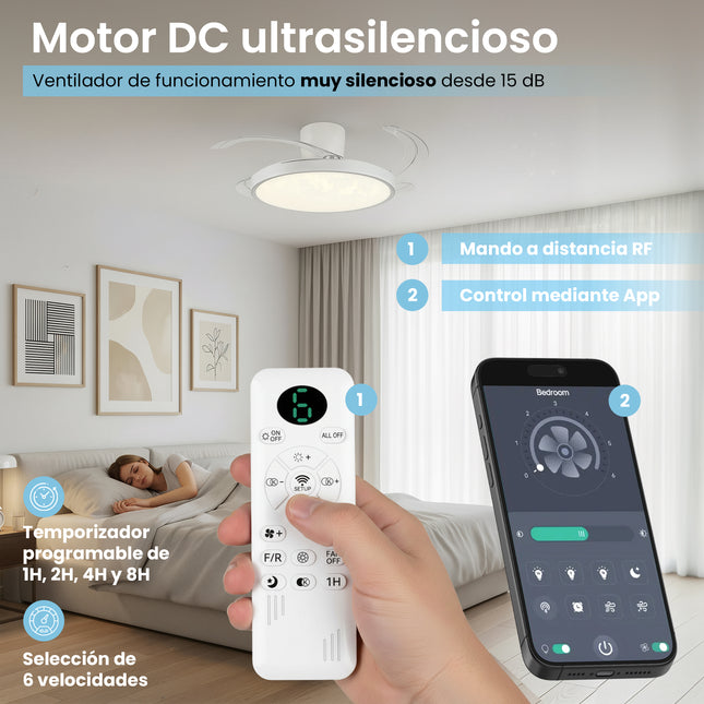 Ventilador de Techo con Luz Led Moderno - Nuevo Modelo