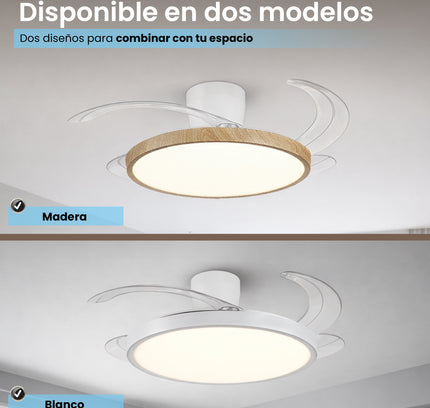 Ventilador de Techo con Luz Led Moderno - Nuevo Modelo