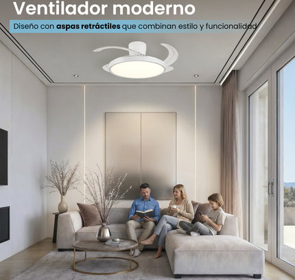Ventilador de Techo con Luz Led Moderno - Nuevo Modelo