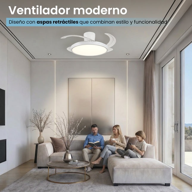 Ventilador de Techo con Luz Led Moderno - Nuevo Modelo