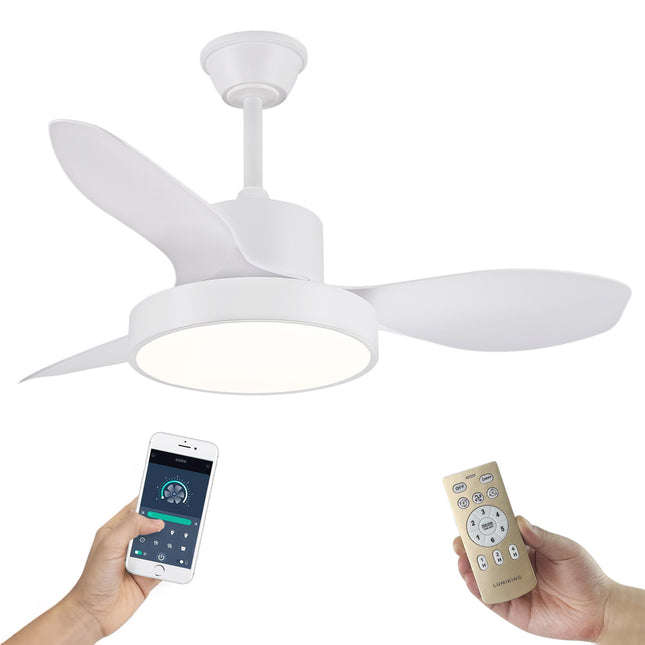 Ventilador de Techo con Luz LED y Aspas Reversibles