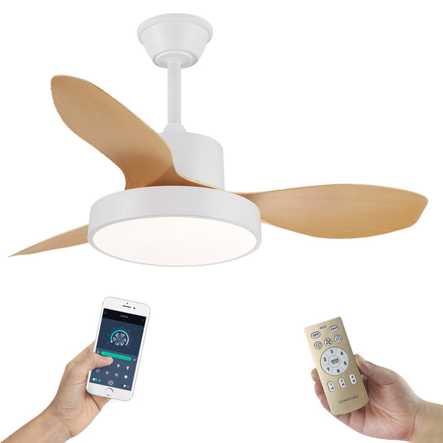 Ventilador de Techo con Luz LED y Aspas Reversibles