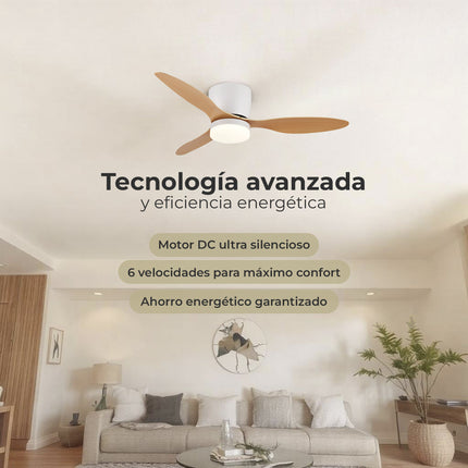 Ventilador de Techo con Luz LED y Aspas Reversibles