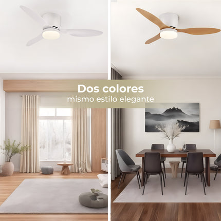 Ventilador de Techo con Luz LED y Aspas Reversibles