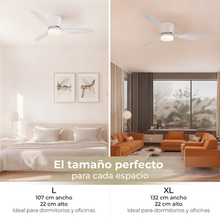 Ventilador de Techo con Luz LED y Aspas Reversibles