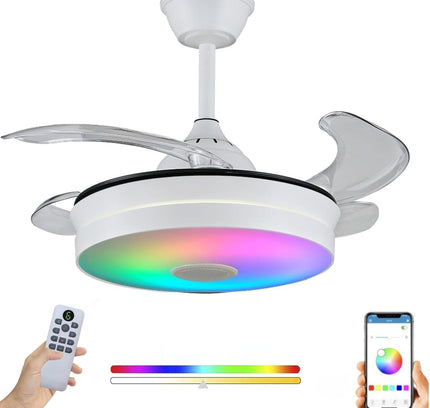 Ventilador de techo con Múscia y luz LED RGB