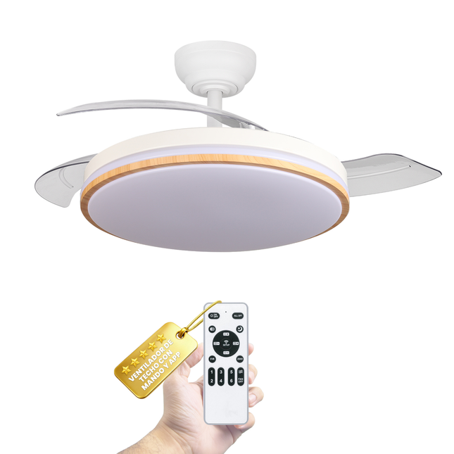 Ventilador de techo con luz LED silencioso y de bajo consumo | 107 cm