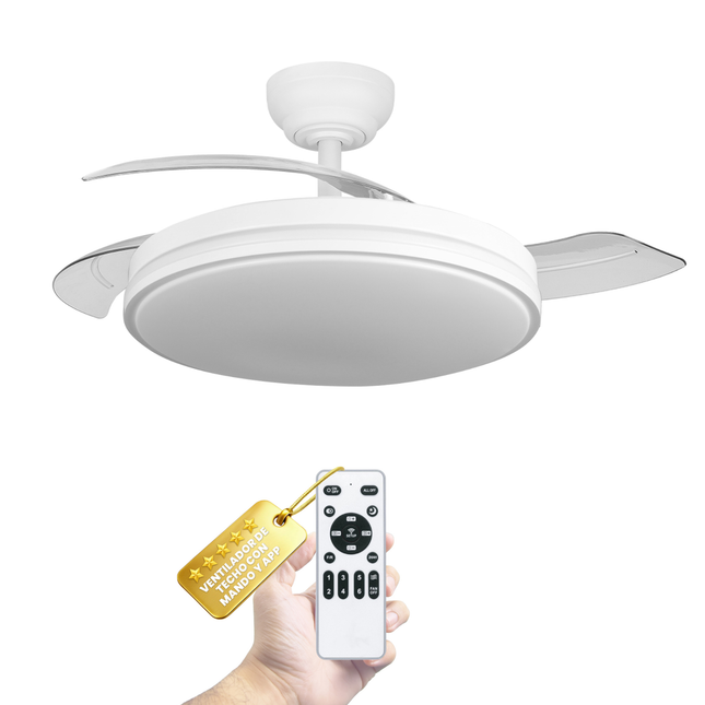Ventilador de techo con luz LED silencioso y de bajo consumo | 107 cm