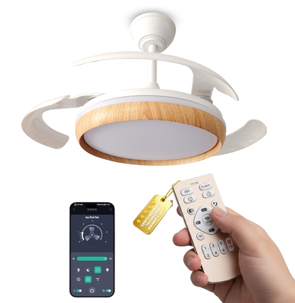 Ventilador de Techo Retráctil 106 cm Abierto | Color madera