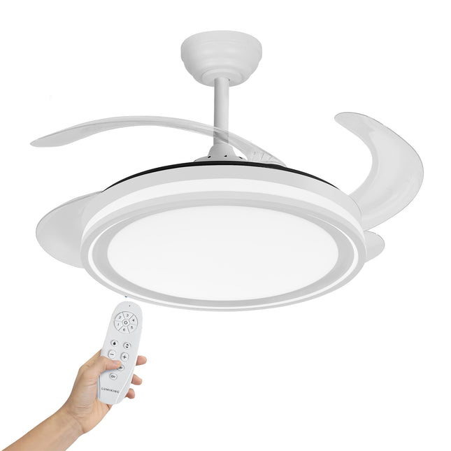 Ventilador de LED con Aspas Retráctiles de 107cm con 30W 4 Aspas