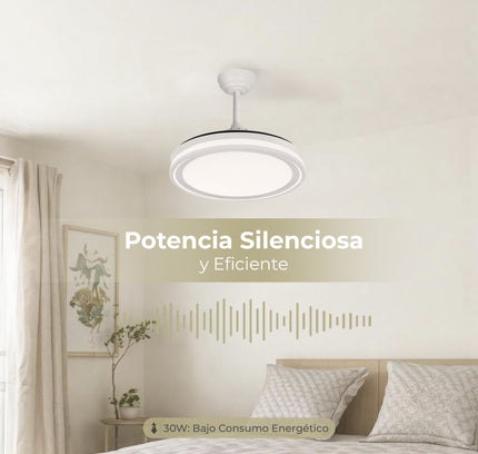 Ventilador de LED con Aspas Retráctiles de 107cm con 30W 4 Aspas