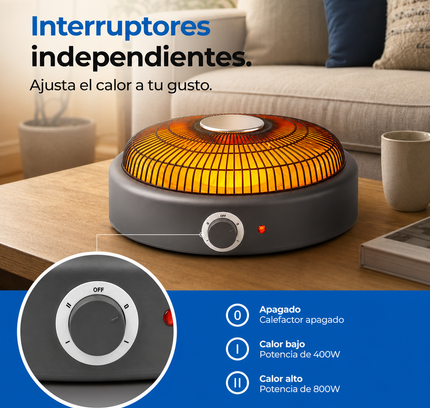 Brasero eléctrico cerámico Naltio de 900 W para espacios de hasta 32 m²