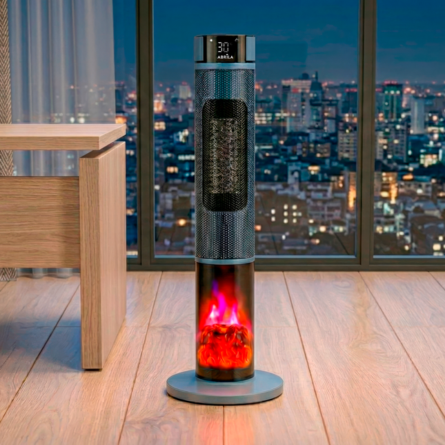 Calefactor torre Everton Alto de 106 cm con efecto llama