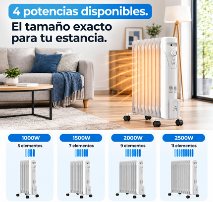 Radiador de aceite Duncan con sistema antivuelco y termostato regulable
