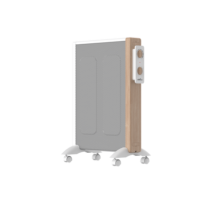 Radiador de mica Badin de 1500 W en blanco y madera